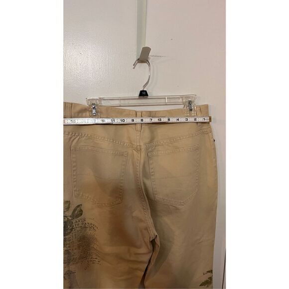 LAUREN RALPH LAUREN JEANS CO.  LETTER PRINT NATURAL HIGH RISE SLIMING PANTS SZ 1 - Picture 9 of 10
